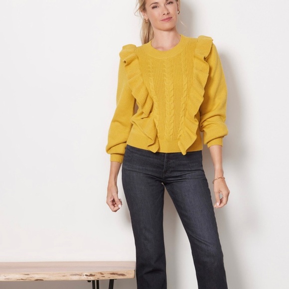 dRA Los Angeles Yellow Ruffle Chic Sweater - Picture 3 of 6
